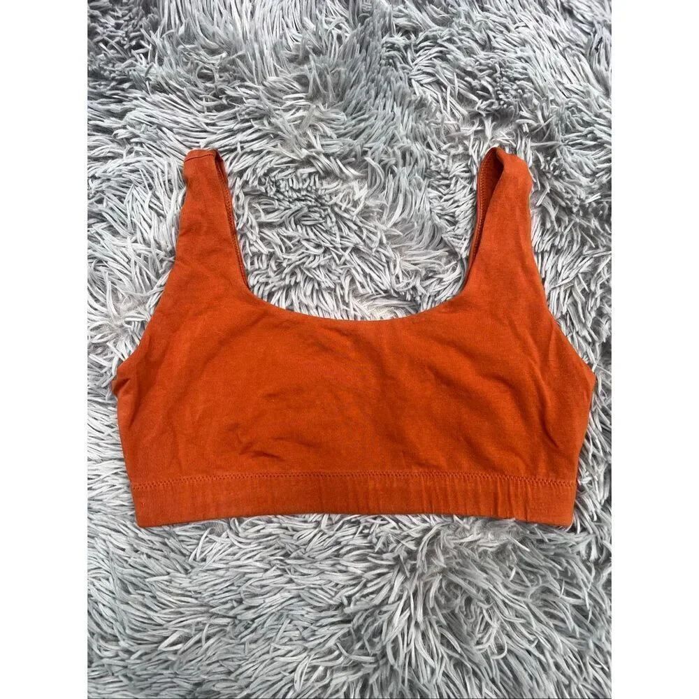 Everlane NWOT The Cotton Scoop Neck Unpadded Tank Bra Size Small